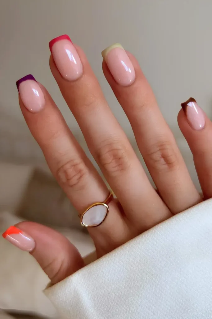 Short and Colorful French Mani for Fall You'll Want to Copy