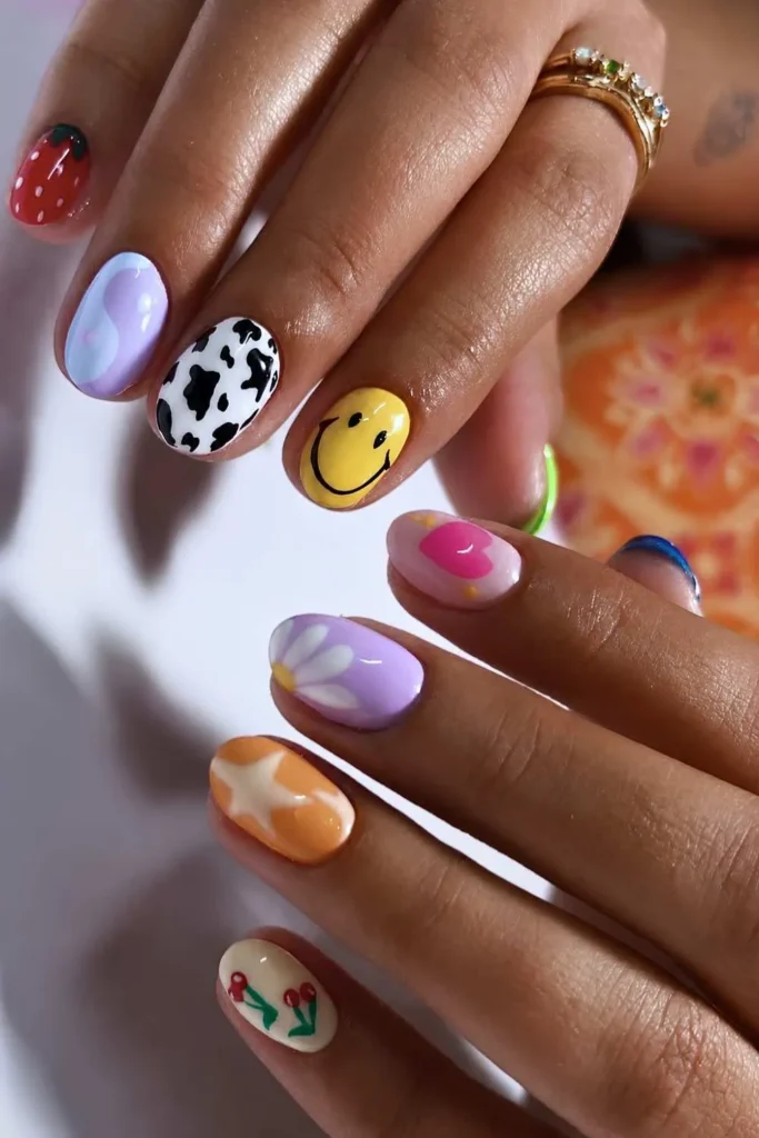 Short and Colorful Summer Manicure You'll Want to Wear All Season