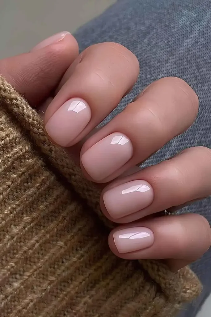 Short and Sheer Pink Manicure for a Chic Look