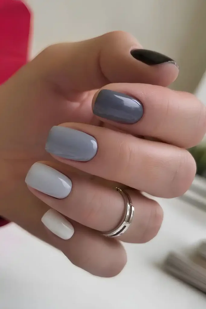 Skittle Nails in Different Shades of Gray You'll Want to Try