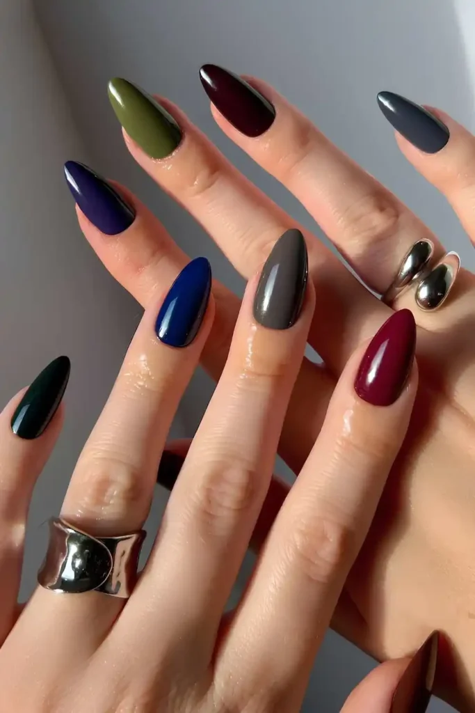 Skittle Nails in Moody Autumn Colors for the Ultimate Fall Vibes