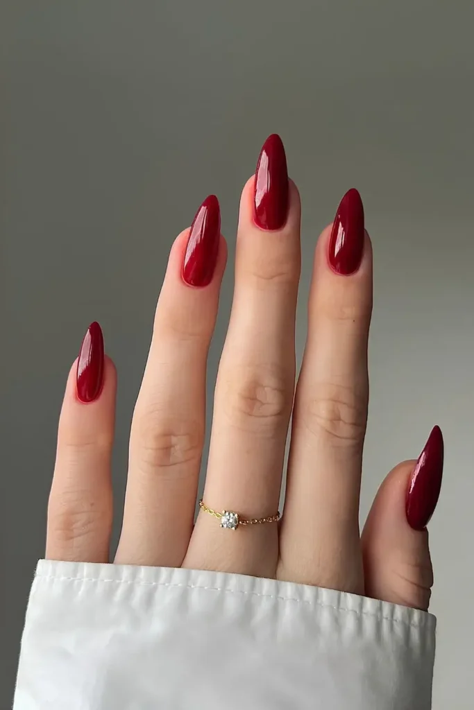 Solid Cherry Red Nails That Always Look Timeless