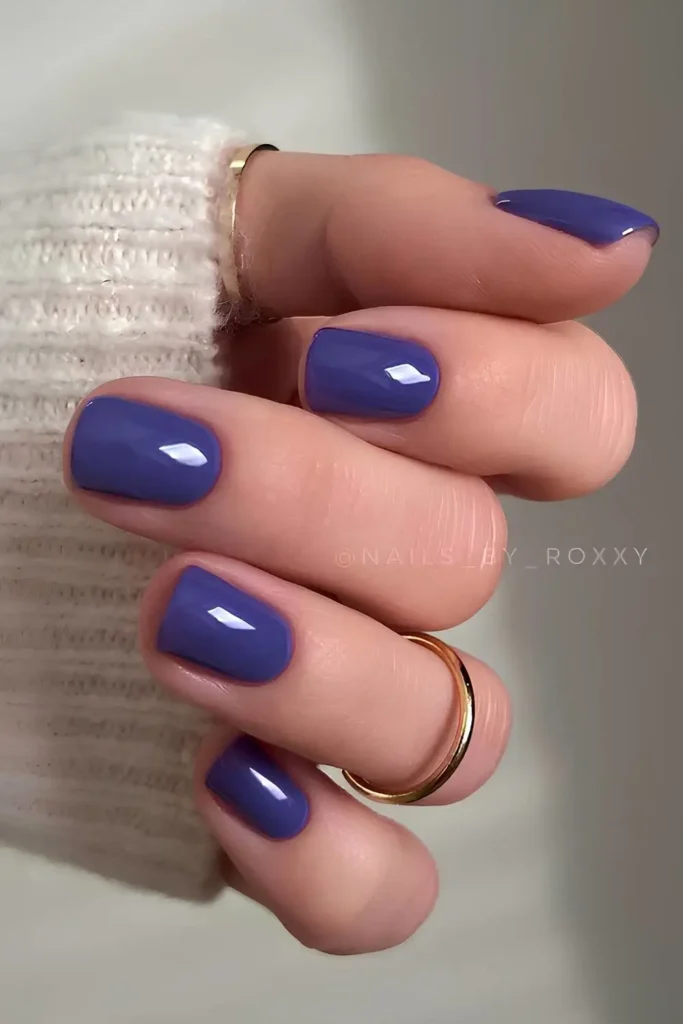 Solid Iris Purple Manicure That Never Goes Out of Style