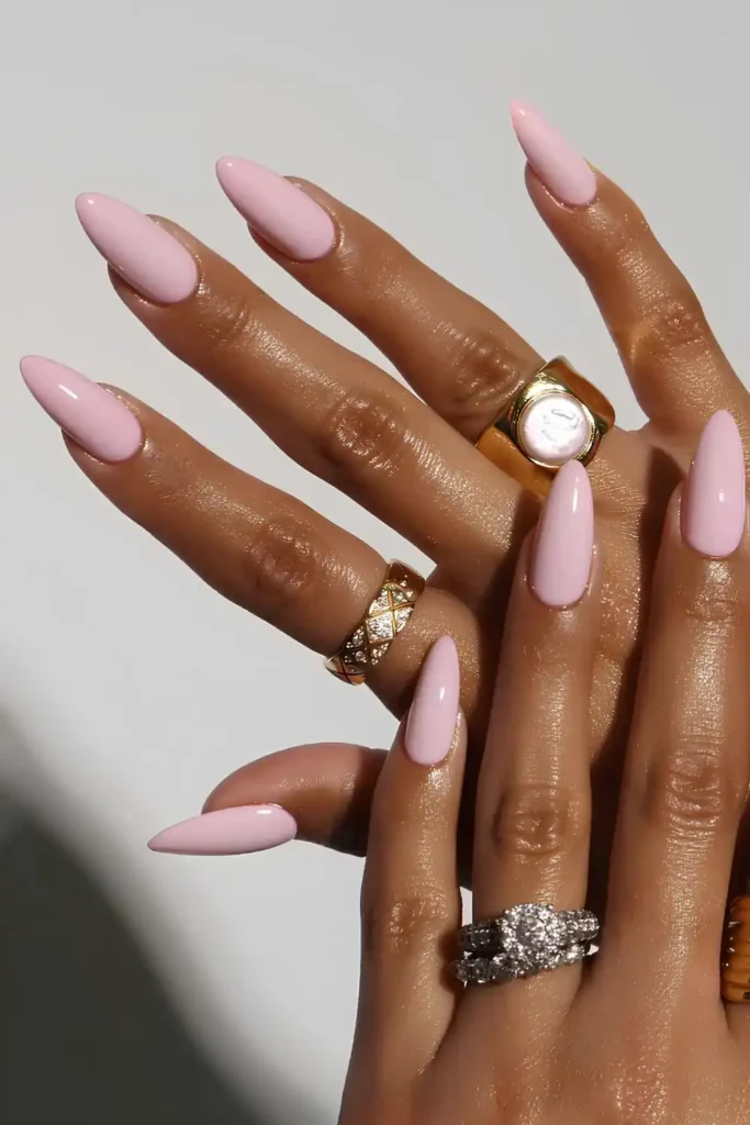 Solid Pale Pink Mani for a Soft Elegant Everyday Look