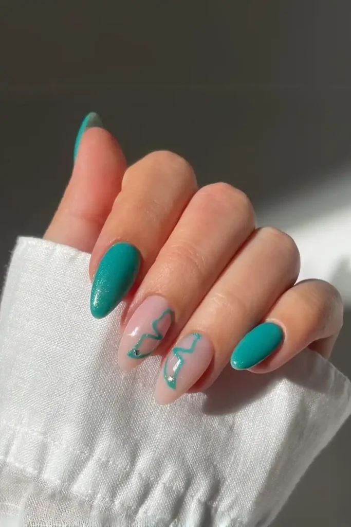 Teal Butterfly Nails That Feel Whimsical and Elegant