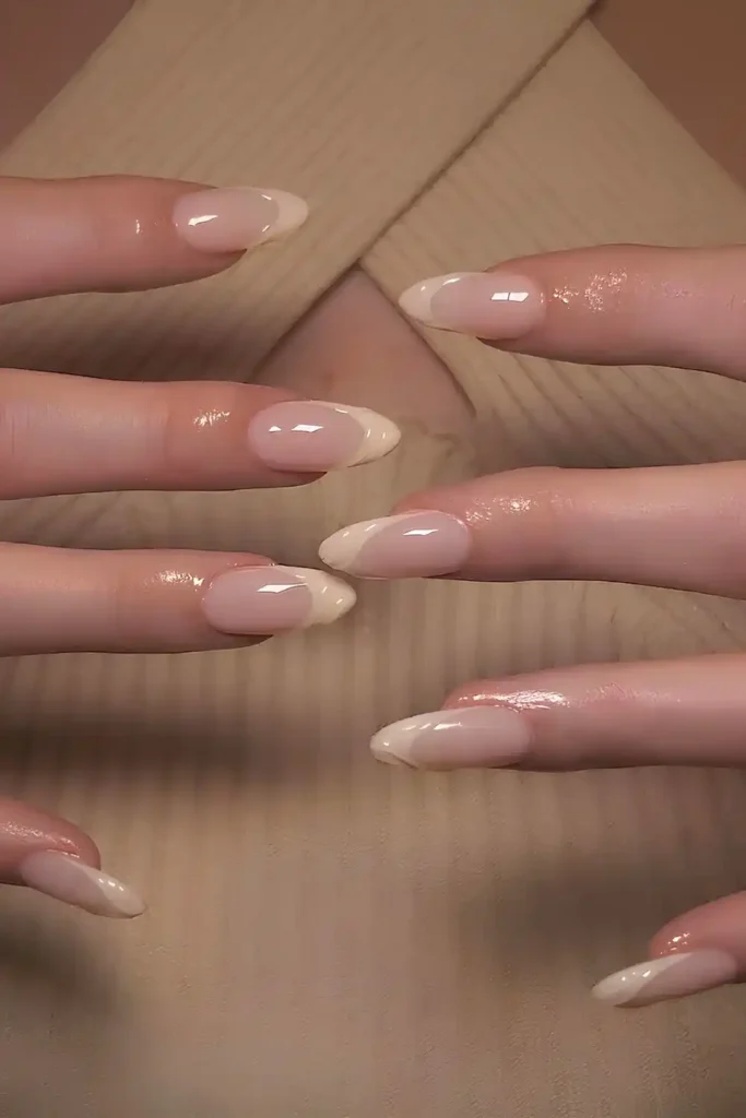 Textured Vanilla French Manicure That Adds a Unique Touch