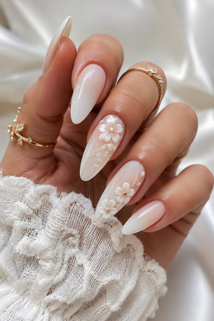 White Floral Nail Designs