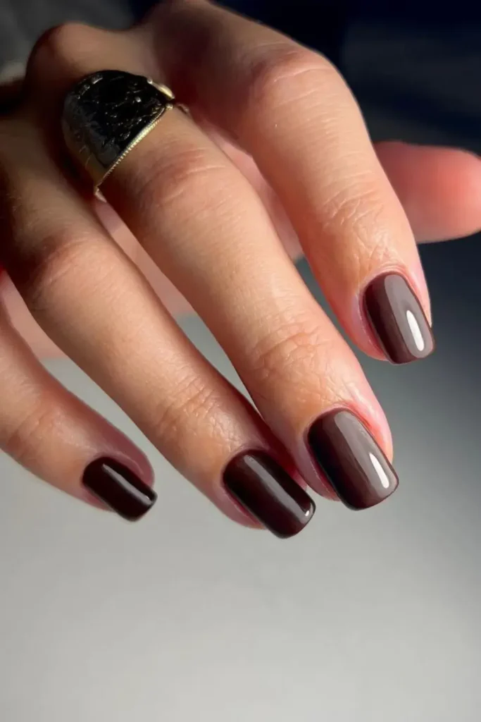 Deep Brown Nails for a Rich Sophisticated Manicure