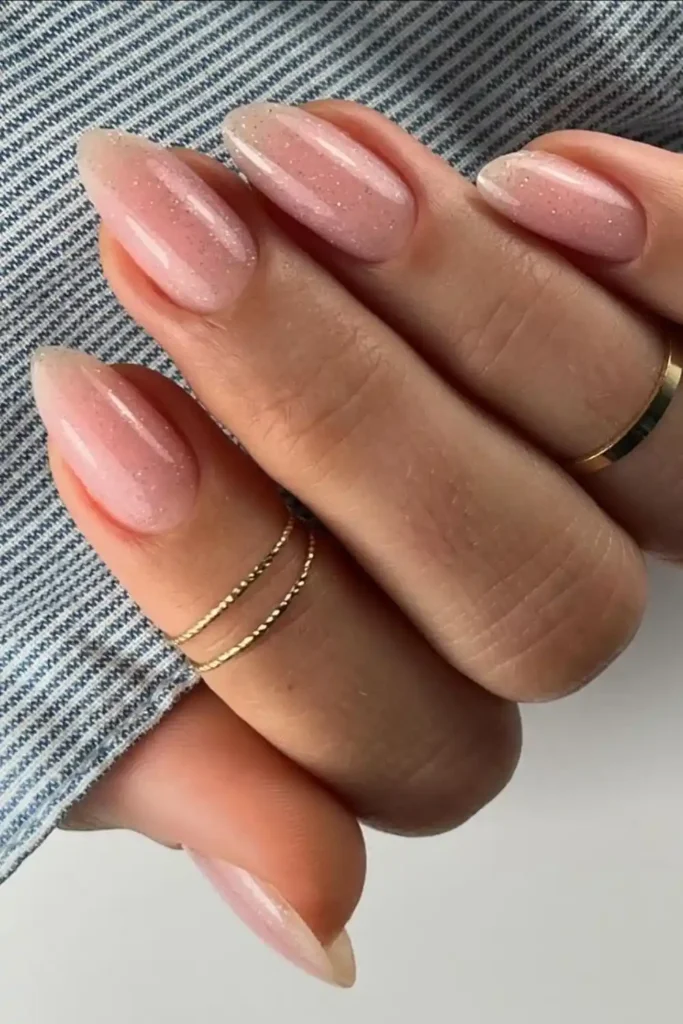 Shimmery Pink Nails That Sparkle Beautifully